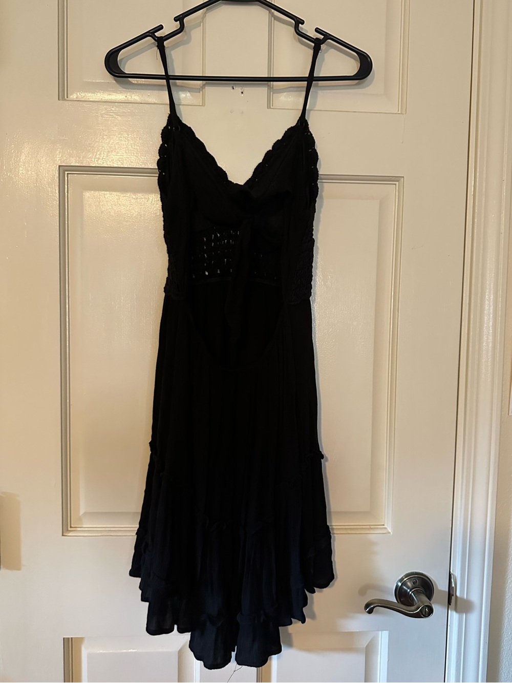 Blush Black High-Low Spaghetti Strap Dress